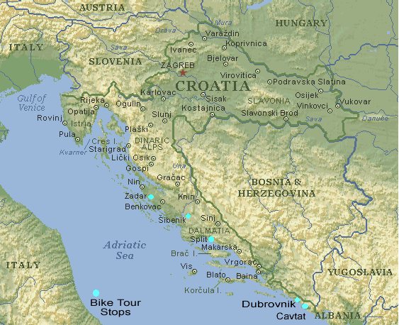 Color Map of Croatia 80kb